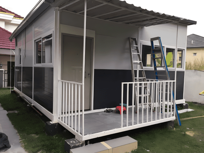 Prefab Garden House with shelter and porch(T type House)-TH03