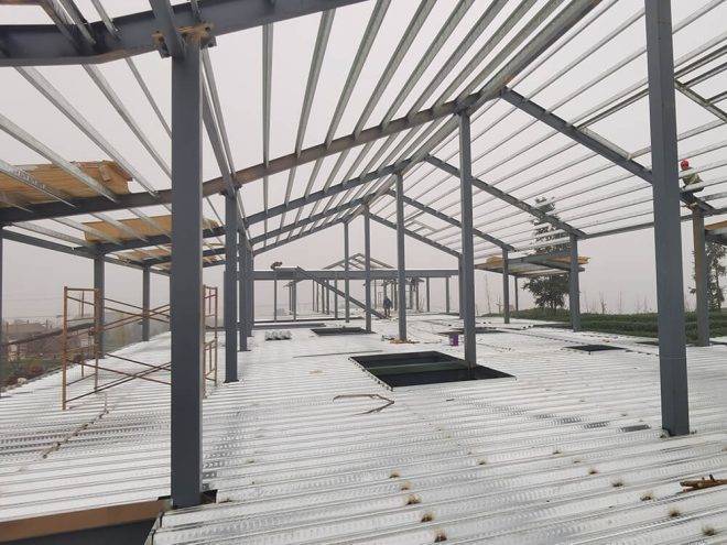 Metal Building Workshop with Customized Steel Stairs Design-STB03 - Image 2