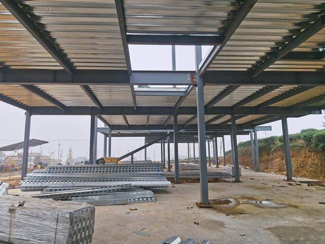 Metal Building Workshop with Customized Steel Stairs Design-STB03 - Image 3