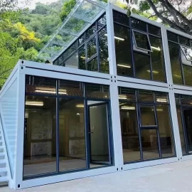 Flat-pack Container Houses with Glass Wall-FPCH01